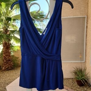H&M Womens Small Cobalt Blue Sleeveless Wrap-Style Tank